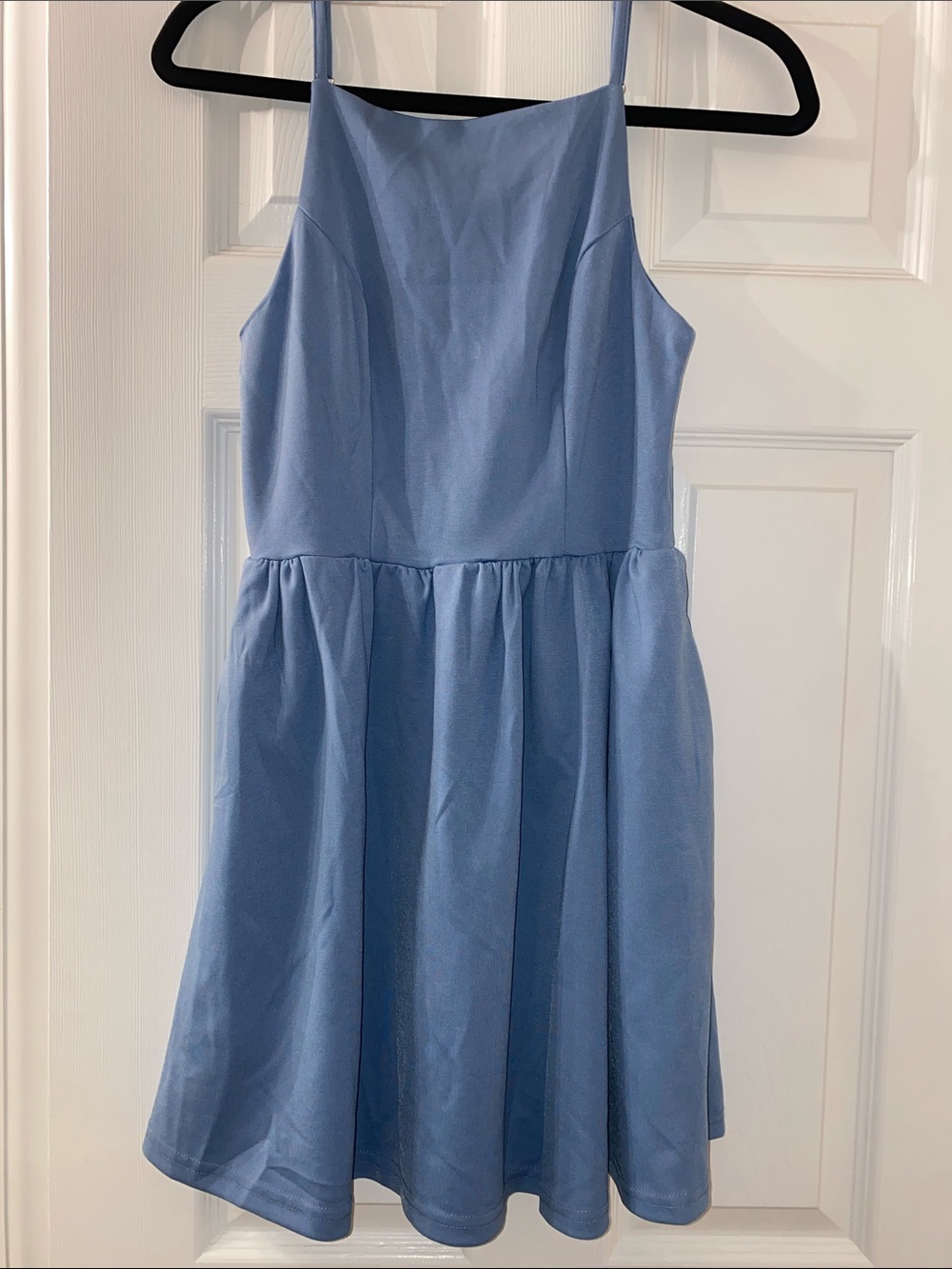 Fancyinn Light Blue Spaghetti Strap Skater Dress with Heart Tag